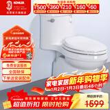 科勒（KOHLER）五级旋风连体抽水马桶坐便器喷射虹吸式大冲力400坑距4983T-SE-0
