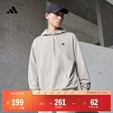 adidas休闲加厚毛圈连帽卫衣套头衫男女秋冬阿迪达斯官方轻运动   金属灰   M