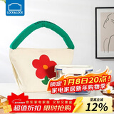 乐扣乐扣（LOCK&LOCK）清新玻璃保鲜盒微波饭盒三件套(630ml*2+便当包)LNG428S602白色