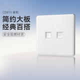 德力西（DELIXI）开关插座面板 CD815系列 电话电脑插座 QSE86T2T8