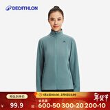 迪卡侬（DECATHLON）保暖户外抓绒衣外套男女运动宽松秋摇粒绒外套冲锋衣内胆 女款-全拉链-青绿色 2XL