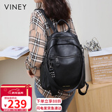 viney牛皮双肩包女大容量高颜值书包旅游轻便旅行包背包生日圣诞礼物