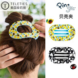 TELETIESx PINGU 合作款美国进口扁平发夹泰莉女抓夹生日礼物女 奶牛鹅