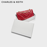 CHARLES&KEITH质感菱格链条小方钱包女包包女包生日礼物送女友CK6-10680924 CK6-10680924-C Tomato Red番茄朱红 XS
