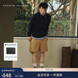 Tommy Hilfiger秋冬男装纯色潮流休闲简约双面平纹针织亚洲版圆领套头卫衣 藏青色DW5 XL （推荐：165-180斤）