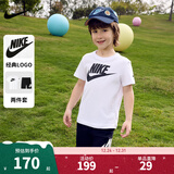 NIKE  3BRAND 耐克男女童纯棉短袖T恤+短裤2件套装夏季新款短袖套装 正黑色 130 /64 【建议身高116-122cm】