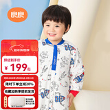 良良婴儿睡袋秋冬加厚款儿童睡袋新生儿分腿款四季通用防踢被 星际蓝·厚夹棉200g-适合 0-15℃ L（建议身高80-95cm）