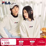 斐乐 斐乐女装卫衣男女同款套头卫衣秋冬情侣款休闲加绒保暖长袖上衣 奶盐白-IV XL 180/100A/XL