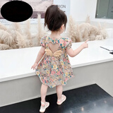 G.duck女童连衣裙夏装2025新款婴幼儿童a类纯棉公主裙小宝宝裙子1到3岁 花色 【品牌】纯棉碎花连衣裙 90