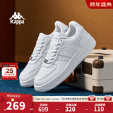 Kappa卡帕男鞋板鞋男冬季新款厚底小白鞋子男百搭休闲鞋情侣跑步运动鞋 鹭羽白 35