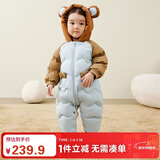 迷你巴拉巴拉新生婴儿羽绒服连体衣外出宝宝男童女童爬服白鸭绒冬季外套