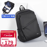 POLO双肩包男大容量男士背包学生书包15.6英寸电脑包商务旅行包 黑色