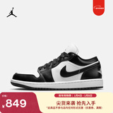 耐克乔丹女子轻便AJ1板鞋春季平底刺绣低帮运动鞋JORDAN DC0774 101白色/黑/白色 37.5