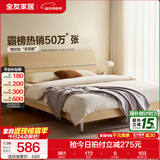 全友家居现代简约高箱储物收纳床主卧1.8米x2米双人大床家具政府补贴 【原木色 | 高脚】单床 1.5x2米【爆款+性价比超高】