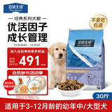 伯纳天纯经典系列中/大型幼犬犬粮 拉布拉多德牧金毛哈士奇通用15kg/30斤