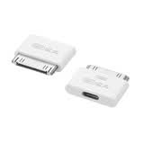 尘土适用于苹果Lighting母转iPhone4S转接头iPhone 6Plus/6p/7/8/X手机XS数据线转iPad2/3平板充电器 Type-C母转30Pin公头 白色 【一个装】