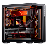 爱国者（aigo）星璨霄 屏显版 黑色 游戏电脑台式主机箱 ATX主板/支持360水冷/左右分仓海景房/5090显卡