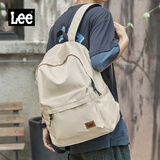 Lee书包女双肩包2026新款大容量初中高中生背包男通勤简约旅行电脑包 卡其色（可放15寸电脑）