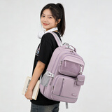 Edison爱迪生高中生书包女护脊减负反光防泼水初中大容量旅行背包2486-5