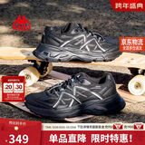 卡帕（Kappa）复古运动老爹鞋男冬季新款厚底增高休闲情侣跑步鞋子男 黑色 41
