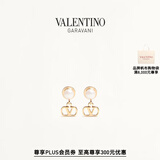 华伦天奴VALENTINO[礼物]女士 VLOGO SIGNATURE 金属仿珍珠耳环 金色/奶油色 均码