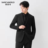 报喜鸟西服套装男装【吴磊明星同款】ONE系列商务羊毛抗皱易打理西装 黑色 50 A(180/100) /请备注腰围或裤子