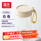 富光清然玻璃杯 高硼硅玻璃水杯子 女生便携牛奶咖啡刻度茶杯330ml