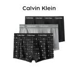Calvin Klein CK 男士平角内裤套装 3条装 U2664G 男士礼物 YKS字母黑灰 S 