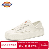 Dickies女士帆布鞋潮流休闲鞋子布鞋低帮百搭女士平底鞋 米色 37 