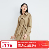 秋水伊人设计感风衣春新款中长款高级感小个子风衣外套女 棕色 L