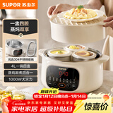 苏泊尔（SUPOR）电炖锅 电炖盅  隔水炖煮 家用煮粥煲汤锅燕窝炖盅 钢胆直炖 炖汤锅一盅四胆4L 上蒸下炖DZ25YC893