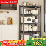 溢彩年华厨房置物架落地货架收纳储物架客厅阳台置物【60*40*175cm】6139