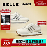 百丽周雨彤同款小金甘2025新复古女商场休闲鞋A8D1DCM5 米色/银色 37