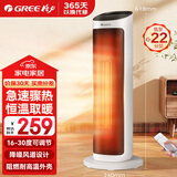 格力（GREE）电热取暖器遥控电暖器数码显示屏电暖气家用塔式立式摇头暖风机 遥控款珊瑚玉+黑NTFH-X6020B