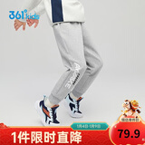 361°童装 儿童裤子春男童中大童运动百搭针织长裤 浅瓦花灰 140