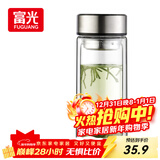 富光双层玻璃杯大容量带茶隔水杯高硼硅泡茶杯子商务男士办公杯480ml