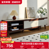 全友家居现代简约客厅家具小户型可伸缩长方形钢化玻璃高脚电视机柜子