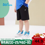 361°儿童短裤夏季男女童3-12岁透气运动裤梭织五分裤 黑 120