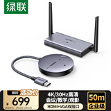 绿联HDMI无线投屏器4K高清会议同屏器适用笔记本电脑台式机接电视显示器投影仪点对点50米传输器90909