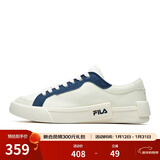 FILA FUSION斐乐男鞋POP帆布鞋潮牌男子潮流板鞋街拍运动休闲鞋男 奶白/徽章蓝-GB 43