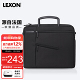 乐上（LEXON）商务单肩包男13.3英寸苹果笔记本电脑包斜挎包时尚公文包黑色