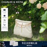 CHARLES&KEITH子母链条大容量流浪包托特包单肩斜挎包女包新年礼物CK2-40671449 【L号】Cream奶白色 L