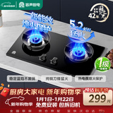 容声【国家补贴20%】燃气灶天然气煤气灶双灶猛火家用5.2KW嵌入式台式灶具一级能效大火力JZT-RLB4T