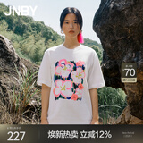 JNBY/江南布衣春秋T恤女复古新中式手绘印花纯棉宽松圆领5O2113980 105/半漂白 XL