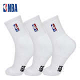 NBA袜子男士中筒休闲运动袜秋冬毛巾底加厚毛圈精梳棉跑步篮球袜3双