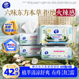 维达（Vinda）痔疮湿厕纸60片*4包东方本草加大加厚清凉舒缓痔疮专用湿纸巾厕纸