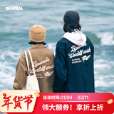 熊猫·本（ben.panda）【李晨同款】夹克男春季潮牌日系复古外套休闲宽松教练服情侣上衣 深卡其 2XL