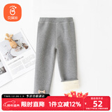 贝瑞加（Babyprints）儿童打底裤冬季宝宝加绒棉裤女孩加厚百搭长裤保暖裤子 浅灰150