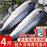 百库特大青花鱼片 深海鲭鱼片青鱼鲐鲅鱼新鲜冷冻生鲜鱼类商用批发 【独立包装】200g*10片
