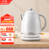 北鼎（Buydeem）电热水壶便携式家用便携式烧水壶全自动一体炫彩304不锈钢调温高颜值热水壶热电水壶 K640C雪地白